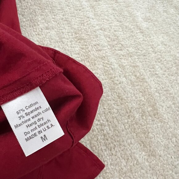 Laura Byrnes Pinup Couture Red Cotton Collared Blouse Top M - Picture 9 of 9